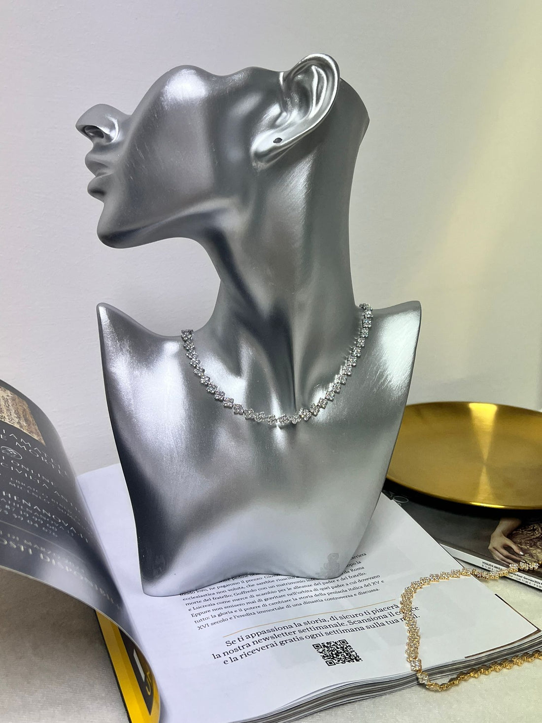 CHOKER DIAMANTI ARGENTO